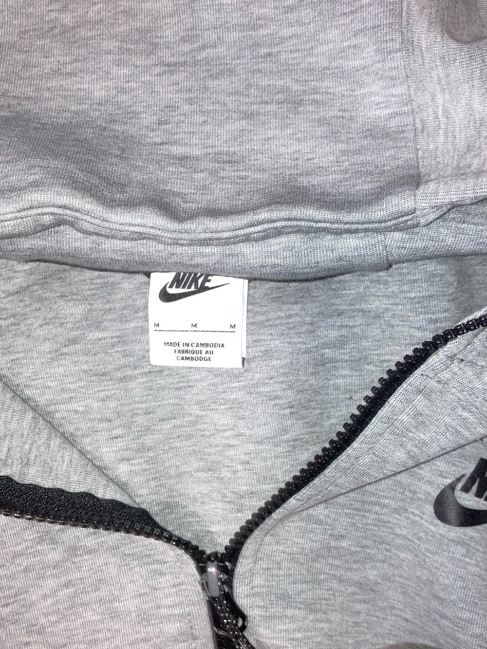 Nike Mens Light Gray Zip Joggers with Black Trim